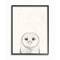 Stupell Industries Owl Portrait Grey Drawing Design Framed Wall Art